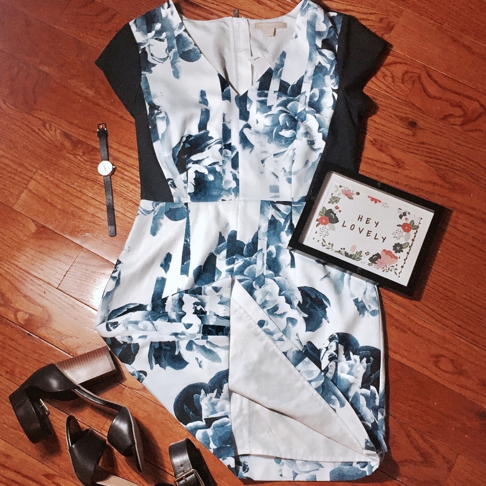 NWT Banana Republic Blue & White Floral Dress - Picture 1 of 8
